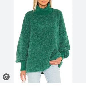 NWT Free people milo pullover in green size M
